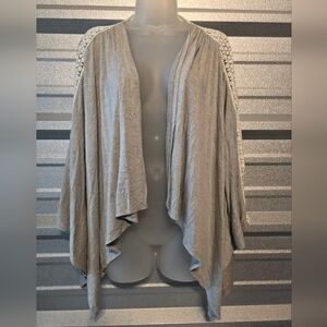 Awake Couture Elegant Women's Light Gray Open Front Poncho